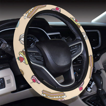 Cake Pattern Print Design 03 Steering Wheel Cover with Elastic Edge