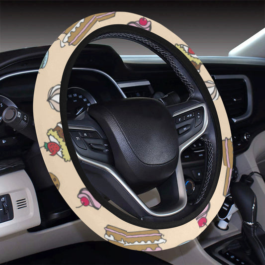 Cake Pattern Print Design 03 Steering Wheel Cover with Elastic Edge