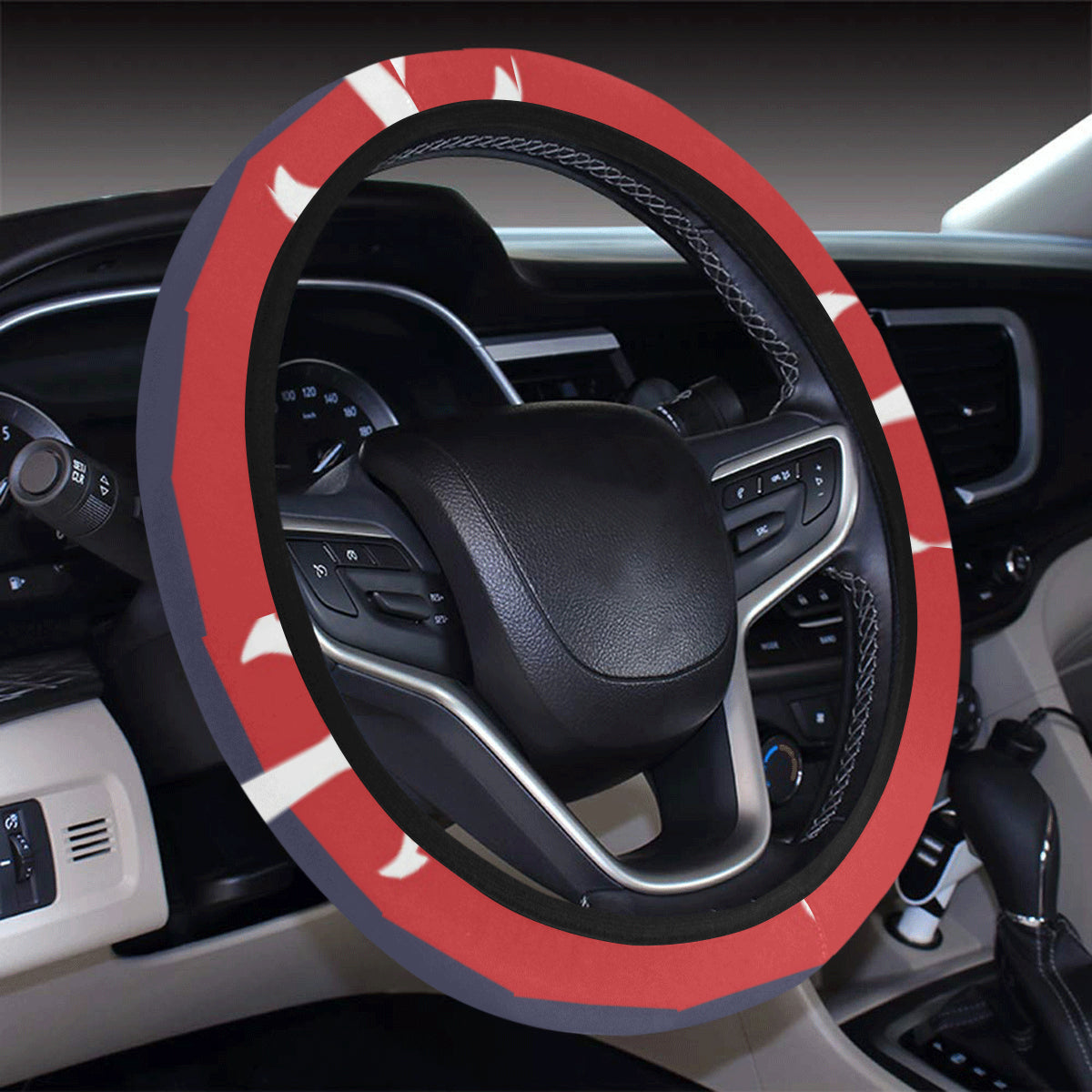 Nautical Pattern Print Design A05 Steering Wheel Cover with Elastic Edge