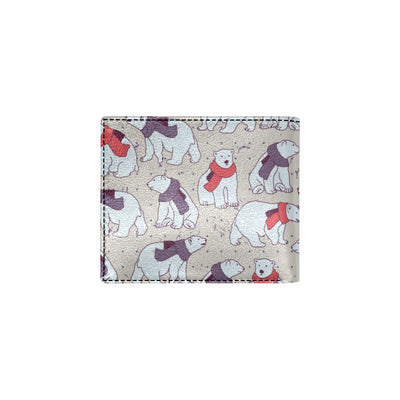 Polar Bear Pattern Print Design PB04 Men's ID Card Wallet