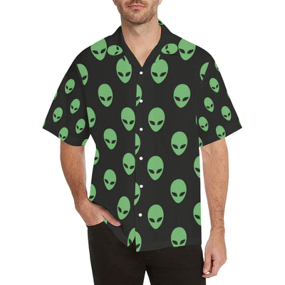 Alien Green Neon Pattern Print Design 01 Men's Hawaiian Shirt