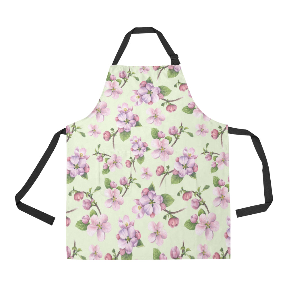 Apple blossom Pattern Print Design AB05 Apron with Pocket