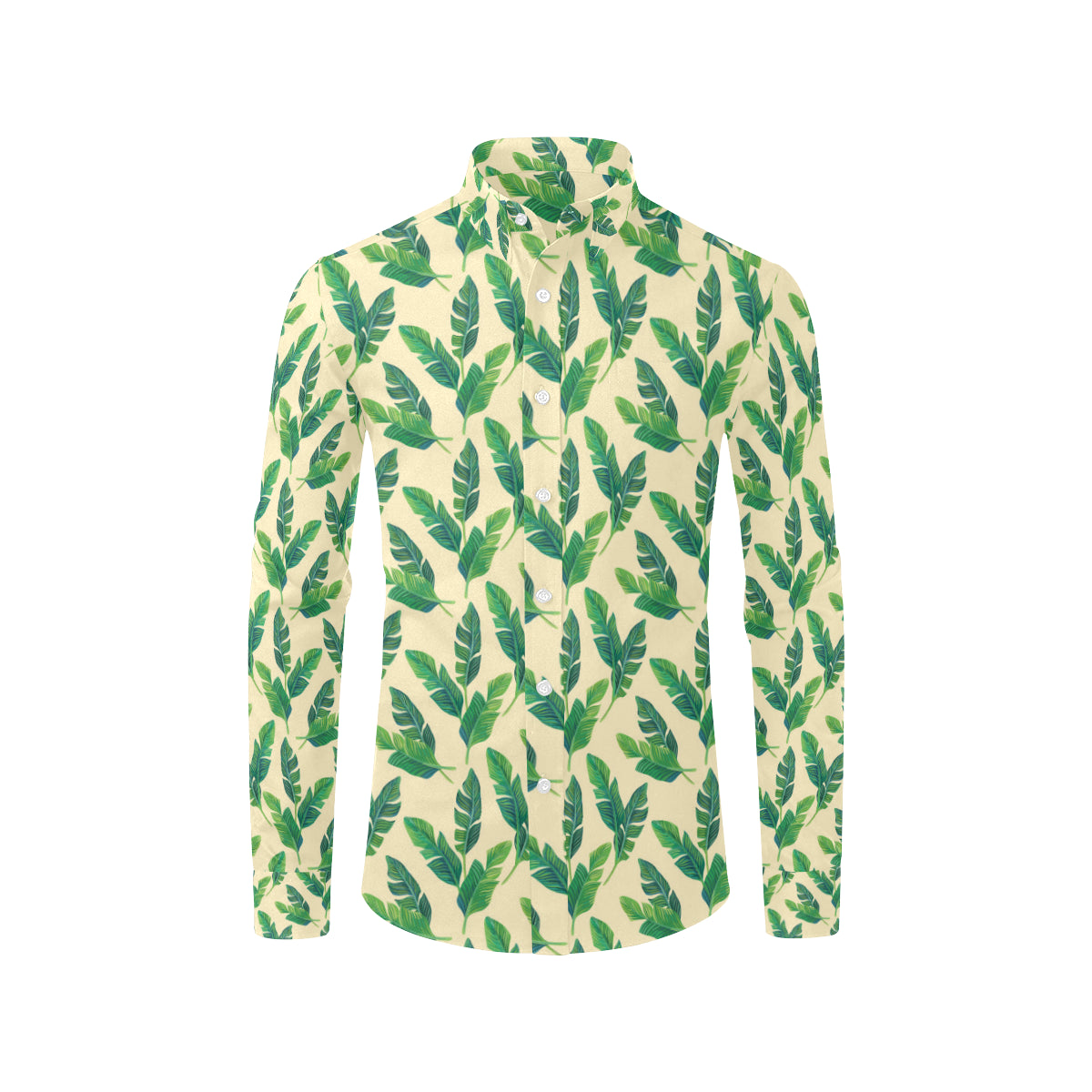 Banana Leaf Pattern Print Design 01 Men's Long Sleeve Shirt