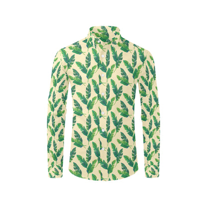Banana Leaf Pattern Print Design 01 Men's Long Sleeve Shirt