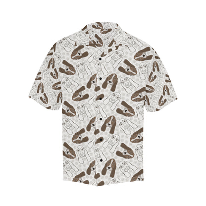 Basset Hound Pattern Print Design 01 Men's Hawaiian Shirt