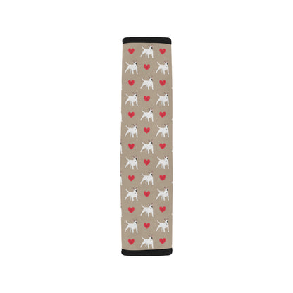 Bull Terriers Pattern Print Design 01 Car Seat Belt Cover