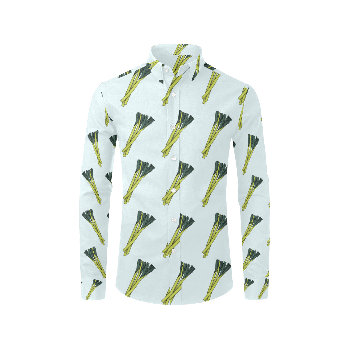 Leek Pattern Print Design 03 Men's Long Sleeve Shirt