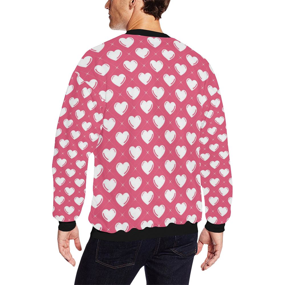 Heart Pattern Print Design HE07 Men Long Sleeve Sweatshirt