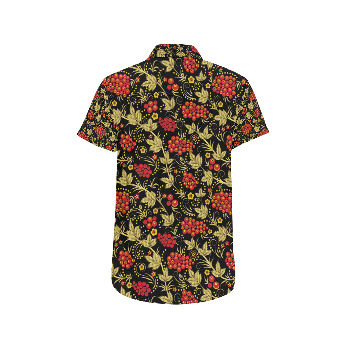 Cranberry Pattern Print Design CB02 Men's Short Sleeve Button Up Shirt