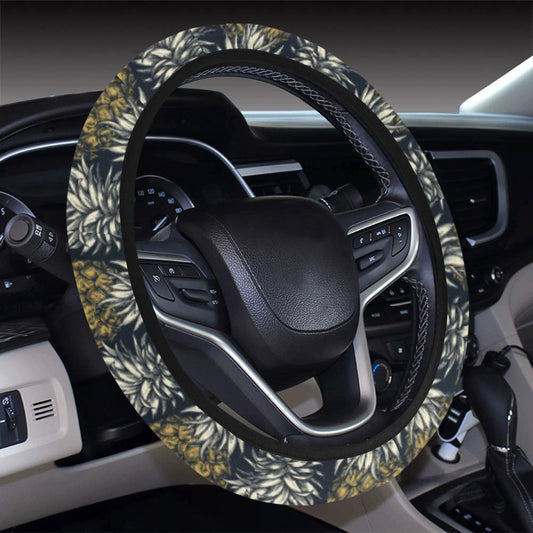 Pineapple Print Design Pattern Steering Wheel Cover with Elastic Edge