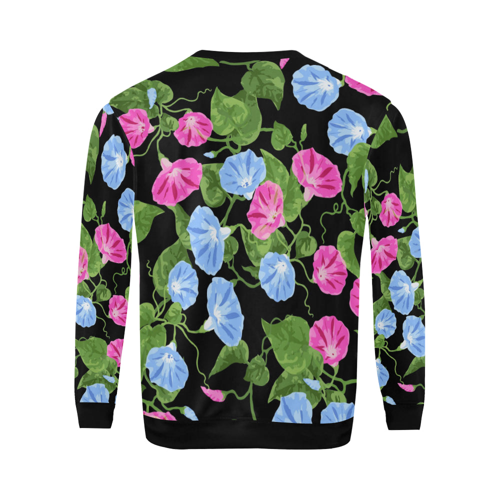 Morning Glory Pattern Print Design MG04 Men Long Sleeve Sweatshirt