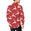 Reindeer Red Pattern Print Design 01 Men's Long Sleeve Shirt