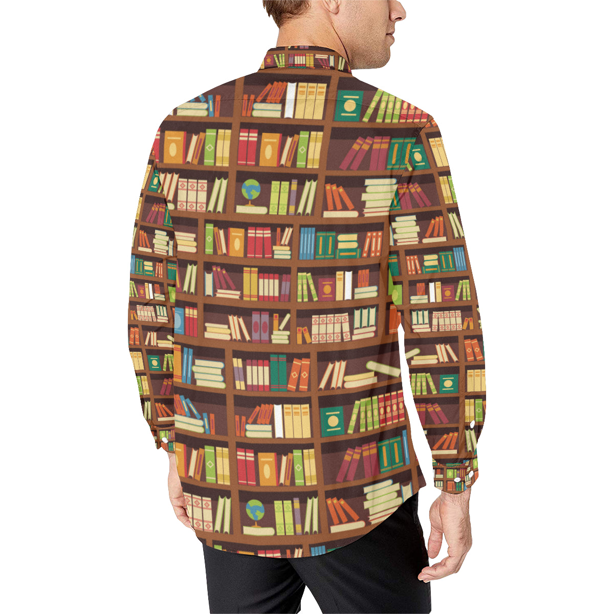 Book Pattern Print Design 06 Men's Long Sleeve Shirt