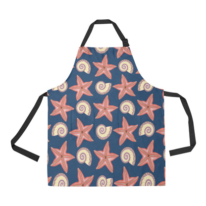 Starfish Pattern Print Design 03 Apron with Pocket