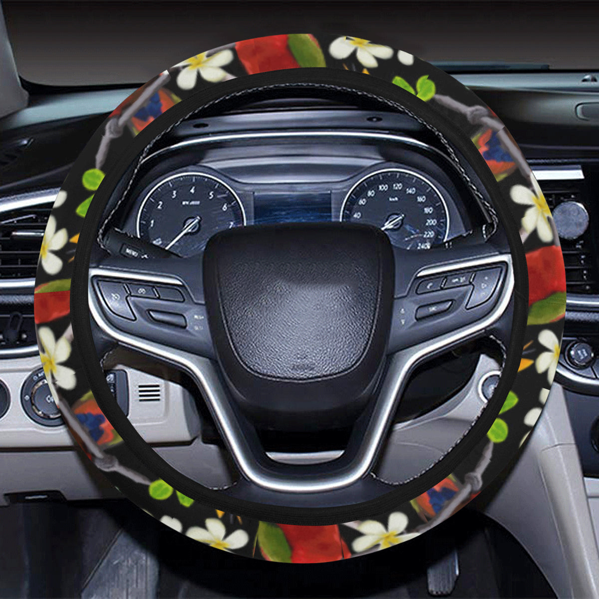 Parrot Design Print Steering Wheel Cover with Elastic Edge