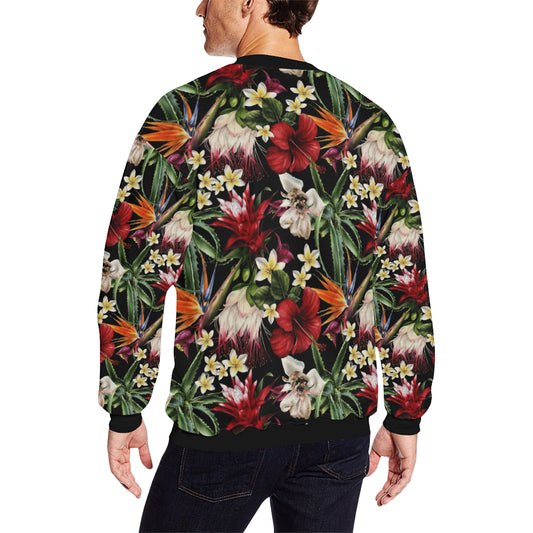 Summer Floral Pattern Print Design SF03 Men Long Sleeve Sweatshirt