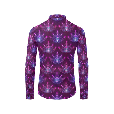 lotus Pattern Print Design LO01 Men's Long Sleeve Shirt