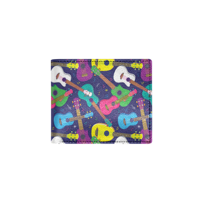 Ukulele Pattern Print Design 02 Men's ID Card Wallet