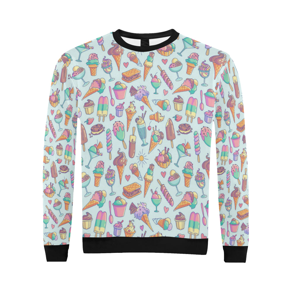 Ice Cream Pattern Print Design IC02 Men Long Sleeve Sweatshirt