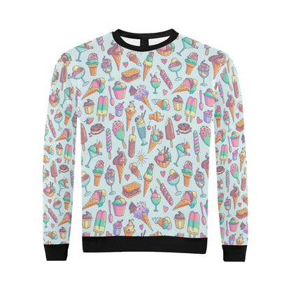 Ice Cream Pattern Print Design IC02 Men Long Sleeve Sweatshirt