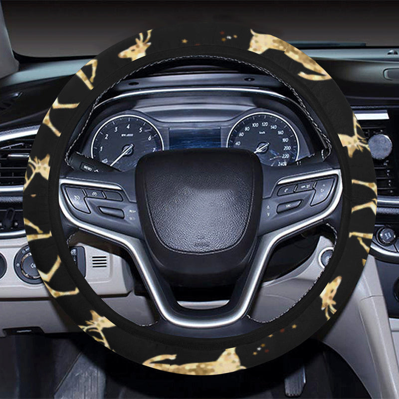 Deer Gold Pattern Steering Wheel Cover with Elastic Edge
