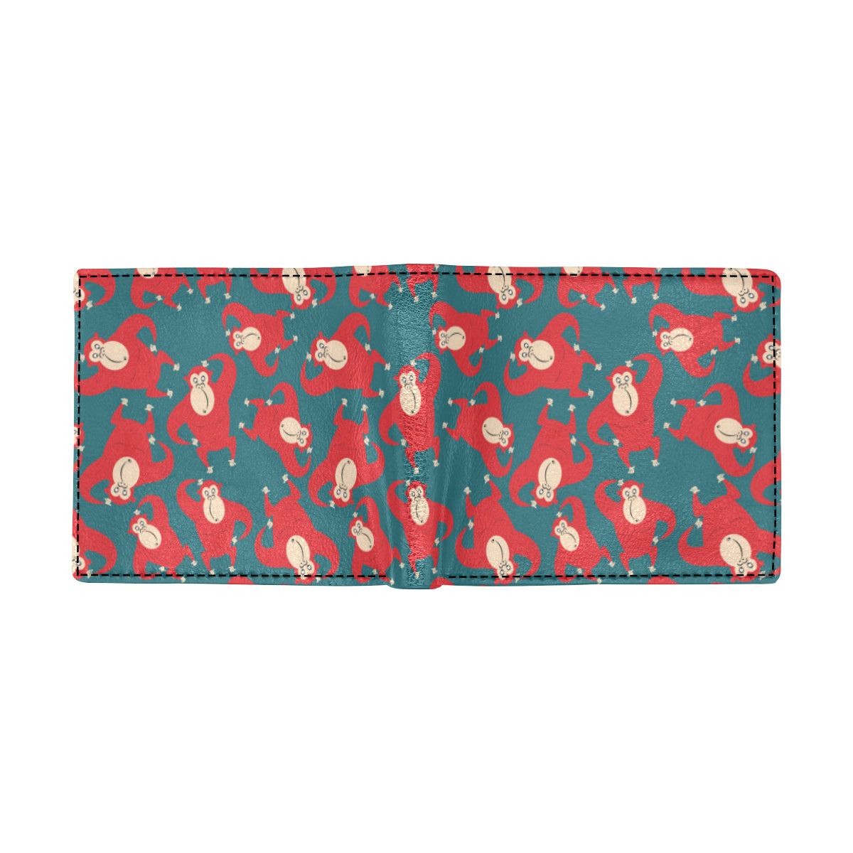Chimpanzee Pattern Print Design 04 Men's ID Card Wallet