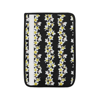 White Plumeria Pattern Print Design PM08 Car Seat Belt Cover