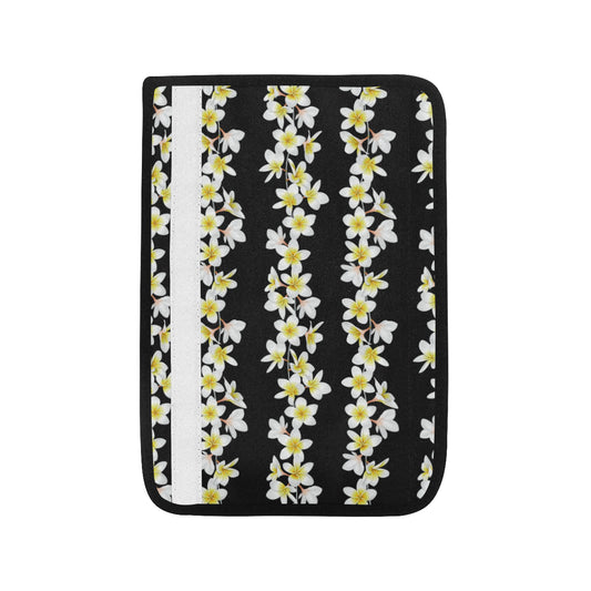 White Plumeria Pattern Print Design PM08 Car Seat Belt Cover