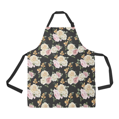 Rose Pattern Print Design A01 Apron with Pocket