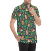 Hedgehog Cactus Pattern Print Design 04 Men's Short Sleeve Button Up Shirt