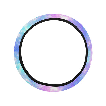 Galaxy Stardust Pastel Color Print Steering Wheel Cover with Elastic Edge