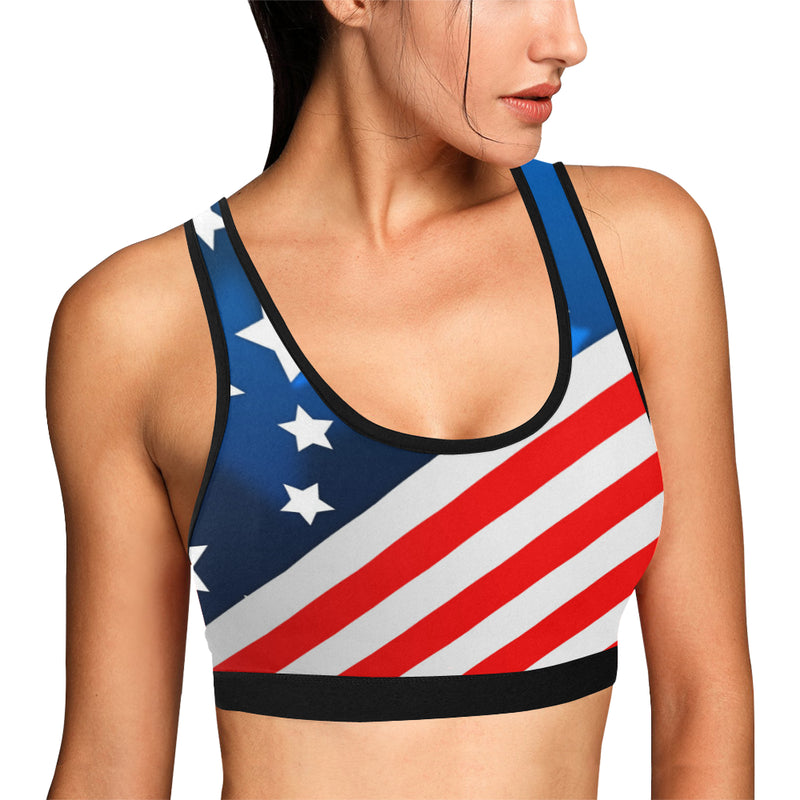 American flag Style Sports Bra