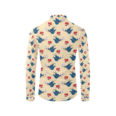 Swallow Bird Pattern Print Design 05 Men's Long Sleeve Shirt