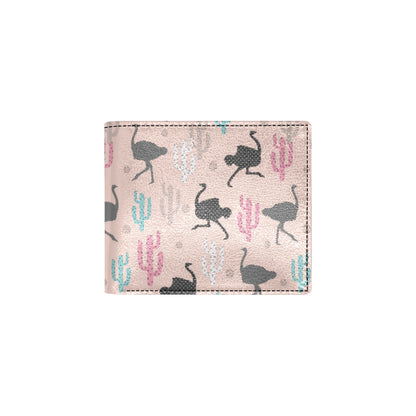 Ostrich Pattern Print Design 03 Men's ID Card Wallet