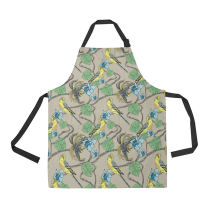 Parakeet Pattern Print Design A02 Apron with Pocket