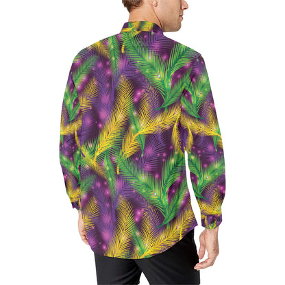 Mardi Gras Pattern Print Design 09 Men's Long Sleeve Shirt