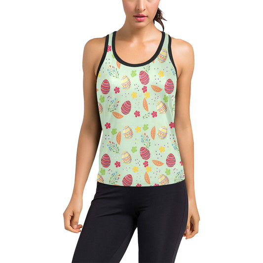 Easter Eggs Pattern Print Design RB07 Women's Racerback Tank Top