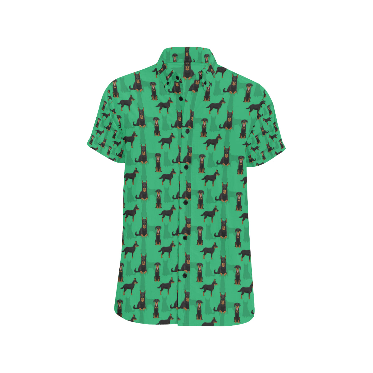 Beauceron Pattern Print Design 01 Men's Short Sleeve Button Up Shirt