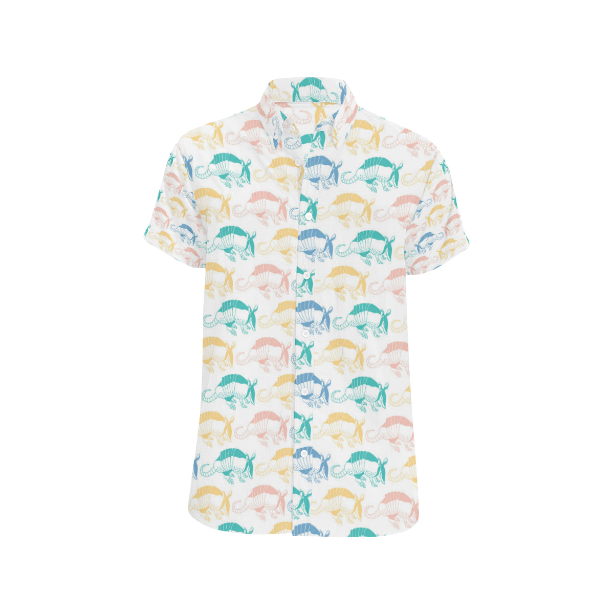 Armadillo Pattern Print Design 05 Men's Short Sleeve Button Up Shirt