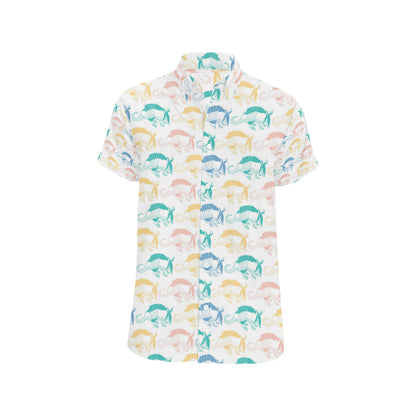 Armadillo Pattern Print Design 05 Men's Short Sleeve Button Up Shirt