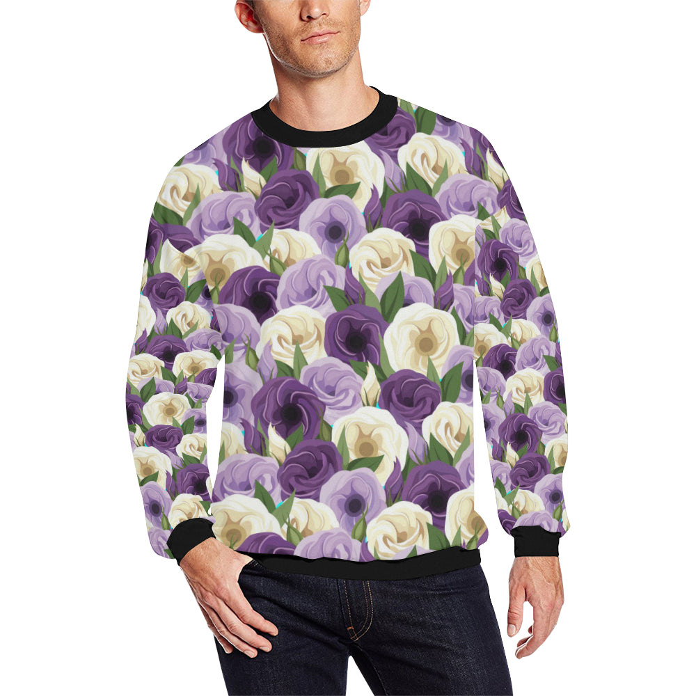 Lisianthus Pattern Print Design LT01 Men Long Sleeve Sweatshirt