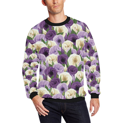 Lisianthus Pattern Print Design LT01 Men Long Sleeve Sweatshirt