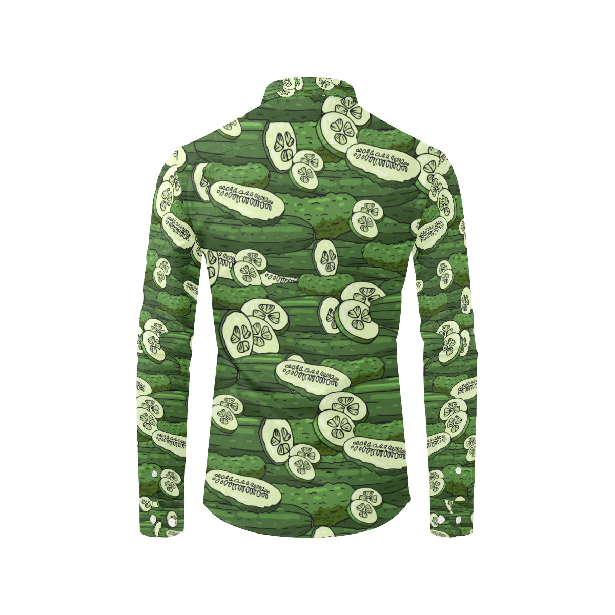 Cucumber Pattern Print Design CC01 Men's Long Sleeve Shirt