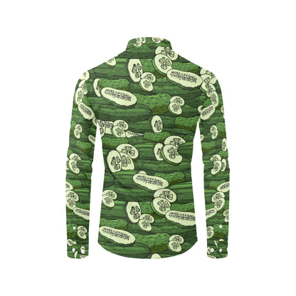 Cucumber Pattern Print Design CC01 Men's Long Sleeve Shirt