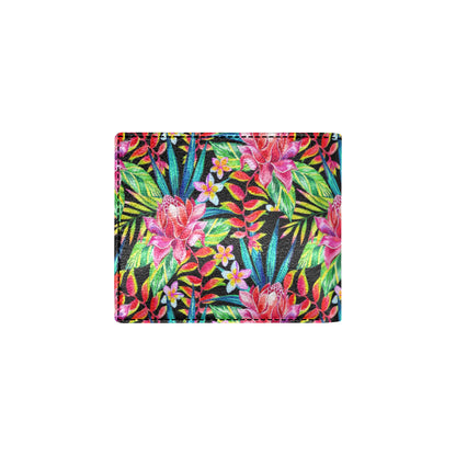 Heliconia Pattern Print Design HL02 Men's ID Card Wallet