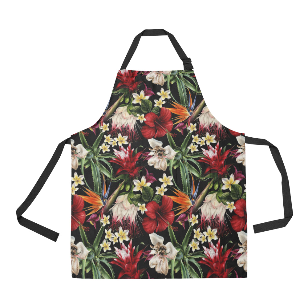 Summer Floral Pattern Print Design SF03 Apron with Pocket