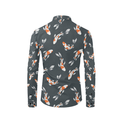 KOI Fish Pattern Print Design 04 Men's Long Sleeve Shirt