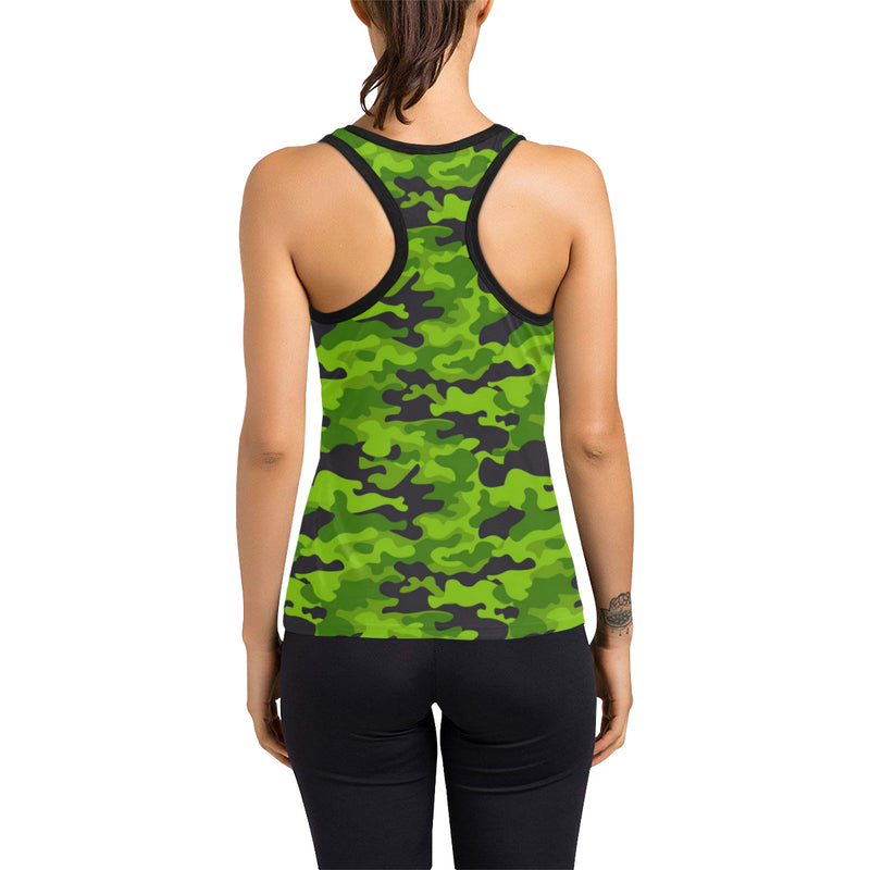 Green Kelly Camo Print Women's Racerback Tank Top