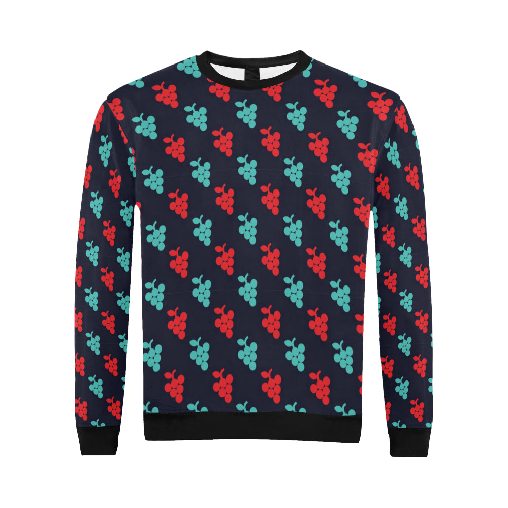 Grape Pattern Print Design GP07 Men Long Sleeve Sweatshirt