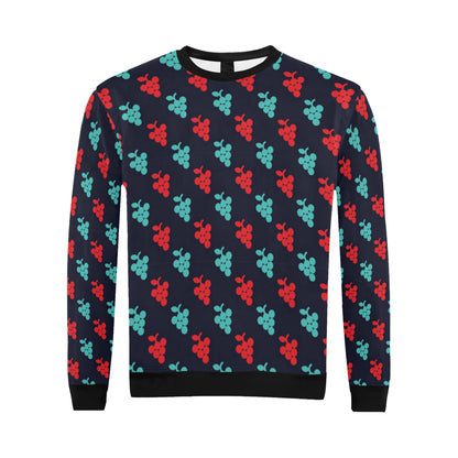 Grape Pattern Print Design GP07 Men Long Sleeve Sweatshirt